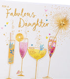 UK Greetings birthday card for daughter featuring a vibrant fabulous cocktails design and cheerful greeting for special occasions.