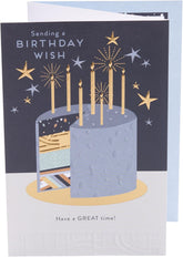 UK Greetings Confetti Pop birthday card with colorful confetti and festive design for all ages, perfect for celebrating birthdays.