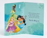 UK Greetings Disney 5th birthday card for girls featuring colorful Disney characters and cheerful birthday message.