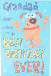UK Greetings funny birthday card featuring Grandad with cheerful design and birthday wishes for a memorable celebration.