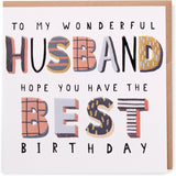 UK Greetings Kindred husband birthday card featuring heartfelt message and decorative design, perfect for celebrating his special day.