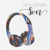 UK Greetings Kindred X Afrotouch birthday card for son featuring colorful, celebratory design and heartfelt birthday message.
