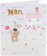 Cute UK Greetings Boofle birthday greeting card for Nan featuring a charming design with adorable Boofle character and colorful decorations.