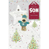 UK Greetings Boofle on Snow Mountain Christmas Card featuring festive holiday illustration with Boofle character and snowy mountain background.