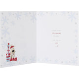 UK Greetings Boofle Christmas card featuring a pile of gifts for granddaughter, festive holiday design.