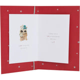 UK Greetings Boofles Christmas Card featuring colorful holiday illustration and festive design by Lettering Love of Life.