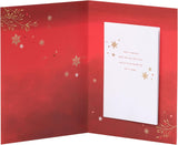 UK Greetings Christmas Card for Husband featuring deep red and gold festive design, with seasonal imagery and heartfelt message.