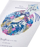 UK Greetings Christmas card for Nan featuring a heartfelt robin design, perfect for festive holiday greetings.