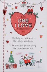 UK Greetings Christmas greeting card for the one I love featuring a sketch design, perfect for holiday heartfelt messages.