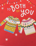 UK Greetings Christmas greeting card featuring a festive design with knitted jumpers for both of you.