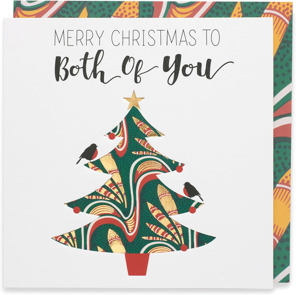 UK Greetings Kindred X Afrotouch Christmas Card showing modern festive design for couples with holiday greeting text.
