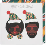 UK Greetings Kindred X Afrotouch Christmas greeting card with festive holiday design and Merry Christmas message.