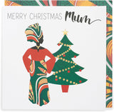UK Greetings Kindred X Afrotouch Christmas greeting card featuring a festive design for moms, perfect for holiday wishes.