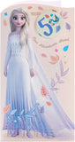 Disney Frozen Elsa birthday card by UK Greetings featuring Princess Elsa, adventure ahead theme, with a badge for a 5th birthday celebration.