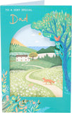 UK Greetings Father's Day card with rustic country scene design for dad, featuring nature-inspired artwork.