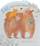 UK Greetings Father's Day Card for Dad from Daughter featuring a cute bear design and an envelope.