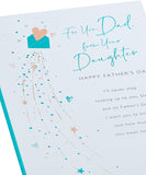 UK Greetings Father's Day Card for Dad from Daughter with heart envelope design and included envelope, featuring heartfelt message.