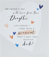 UK Greetings Father's Day card for dad from daughter with envelope, featuring a lovely, colorful design on the front.