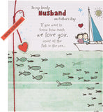 UK Greetings Father's Day Card for Husband featuring a sweet design, showcasing a colorful, heartfelt message on the front.