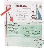 UK Greetings Father's Day Card for Husband with a sweet design, featuring colorful illustrations and heartfelt message.