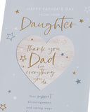 UK Greetings Father's Day Card from Daughter with Thank You design, featuring heartfelt message and decorative illustrations.