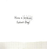 UK Greetings Father's Day card featuring an illustrated "I Love You from My Head Tomatoes" design with embellishments.