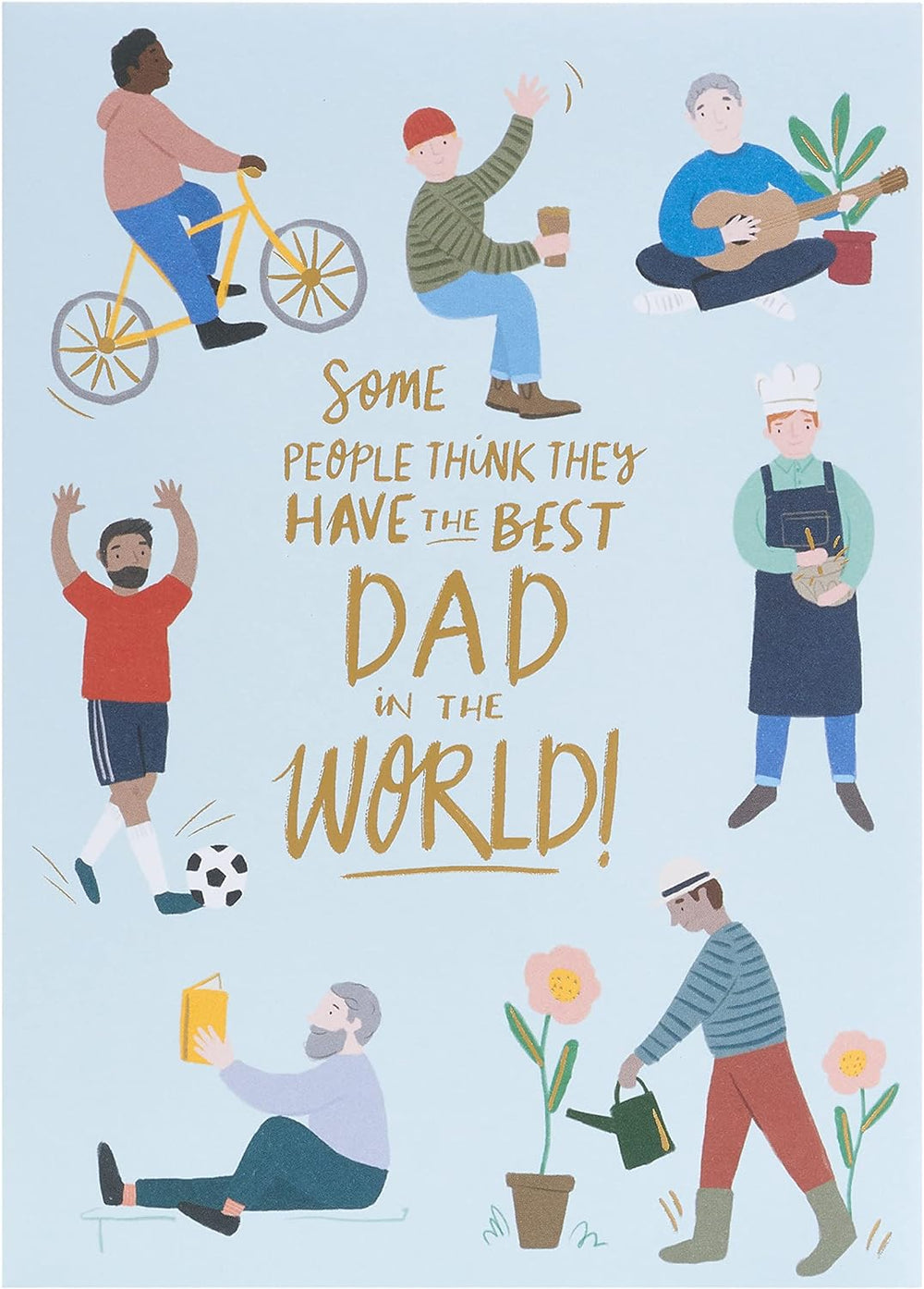 UK Greetings Father's Day card featuring a sweet cartoon dad design, perfect for celebrating Dad on Father's Day.