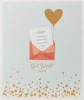 UK Greetings Get Well Soon Card featuring colorful floral design and heartfelt message to send love and encouragement.