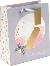 UK Greetings gift bag for presents featuring floral and heart designs, ideal for bridesmaids and special occasions.