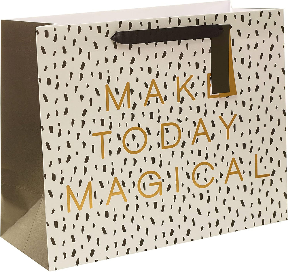 UK Greetings large gift bag with gold foil balloon design, perfect for special occasions, featuring sturdy handles and vibrant decoration.