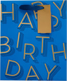 Blue UK Greetings medium gift bag for him with male-themed design, perfect for special occasions, made of durable paper material.