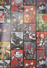 Marvel Avengers hero gift wrap by UK Greetings with two sheets and two gift tags featuring superhero-themed designs.