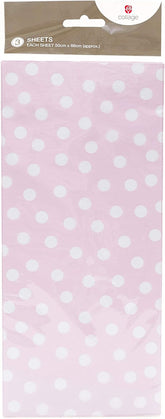Pink and white polka dot tissue paper by UK Greetings, gift wrap with cheerful polka dot design for gift packaging.