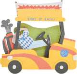 UK Greetings Father's Day card for Dad featuring a pop-up golf cart design, perfect for celebrating with a special greeting.