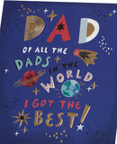 UK Greetings Father's Day card for Dad featuring a sweet space design, perfect for celebrating and showing appreciation.