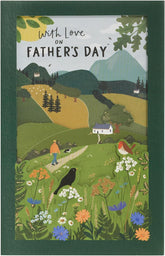UK Greetings Father's Day greeting card featuring a 3D landscape design, perfect for celebrating dad.