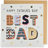 UK Greetings Kindred Best Dad Starry Father's Day Card with celestial star design and heartfelt message for dad