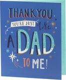 UK Greetings Father's Day card for him featuring a blue design, ideal for expressing appreciation on Father's Day.