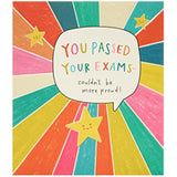 UK Greetings Exams Pass Congratulations Card with colorful design and cheerful message celebrating exam success.