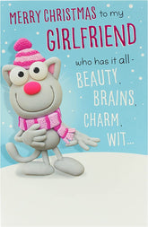 Funny Christmas card for girlfriend by UK Greetings, featuring humorous holiday design perfect for celebrating Christmas together.