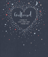 Romantic UK Greetings Valentine's Day card for girlfriend featuring a heartfelt message, designed for couples on Valentine's Day.