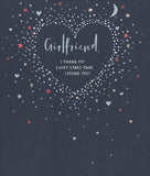 Romantic UK Greetings Valentine's Day card for girlfriend featuring a heartfelt message, designed for couples on Valentine's Day.