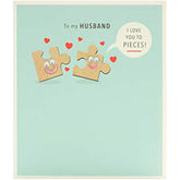 Funny husband Valentine's Day greeting card from UK Greetings featuring humorous Valentine’s Day message and romantic design.