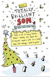 Son Christmas card by UK Greetings featuring a pop-up design, perfect for celebrating the holidays with a special son.