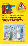 UK Greetings 12th Boy Birthday Card featuring colorful festive design, perfect for celebrating a young boy’s birthday.