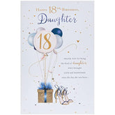 UK Greetings 18th birthday card for daughter featuring a beautiful, colorful design and heartfelt message inside.