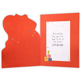 UK Greetings 1st Birthday Card featuring colorful birthday-themed illustrations, perfect for celebrating a child's first birthday.