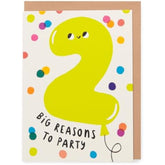 UK Greetings 2 Design 2nd Birthday Card featuring colorful illustrations and cheerful message for celebrating a second birthday.
