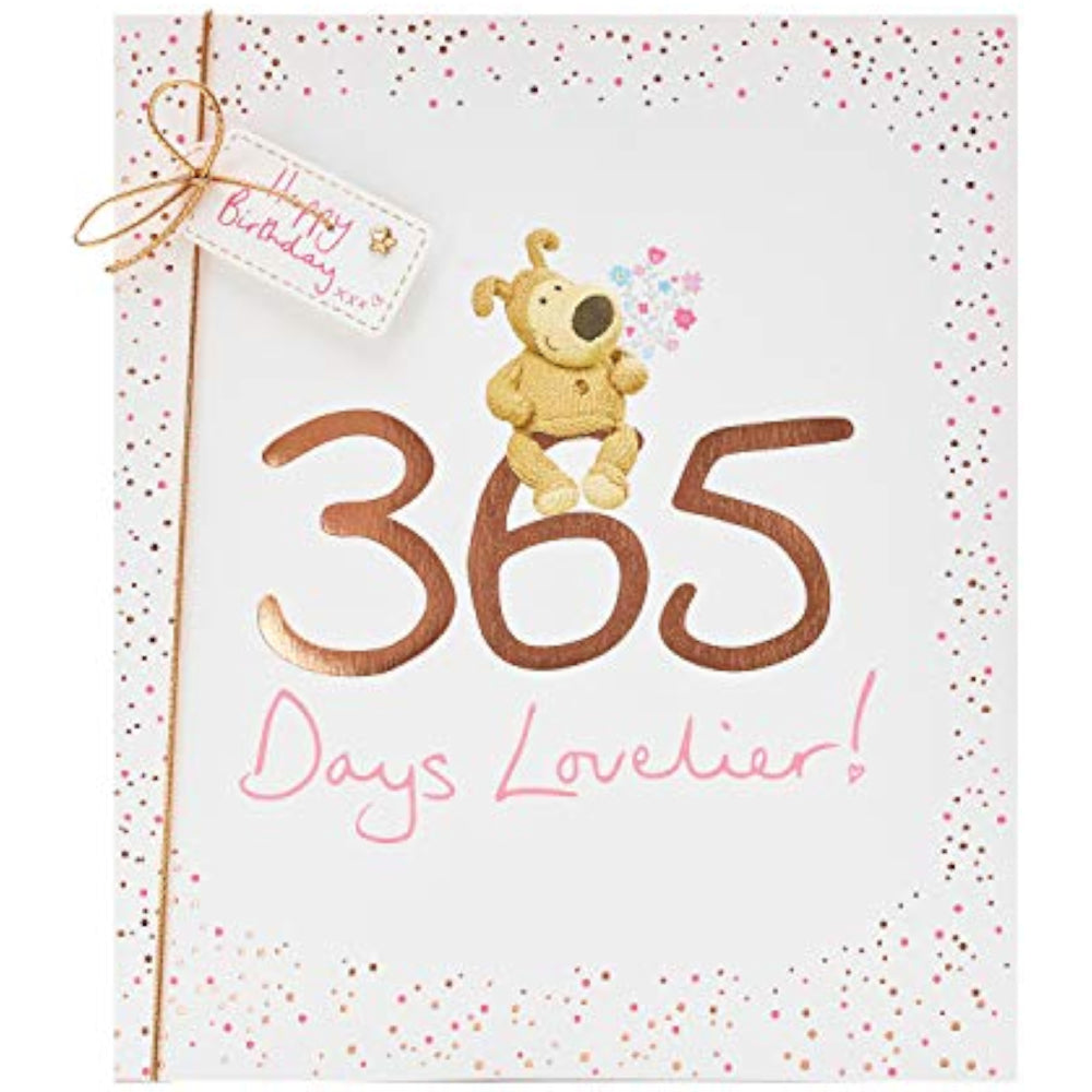 UK Greetings Boofle birthday card featuring adorable character and colorful design, ideal for celebrating special occasions.