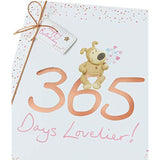 UK Greetings Boofle birthday greeting card featuring colorful illustrations, perfect for celebrating special occasions.